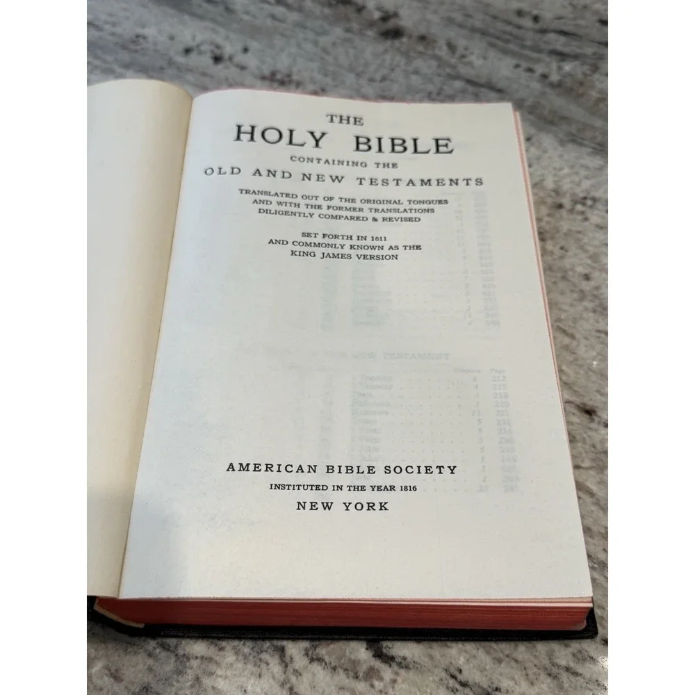 Vintage 1950's Holy Bible King James Version Red Page Edges - Picture 3 of 5